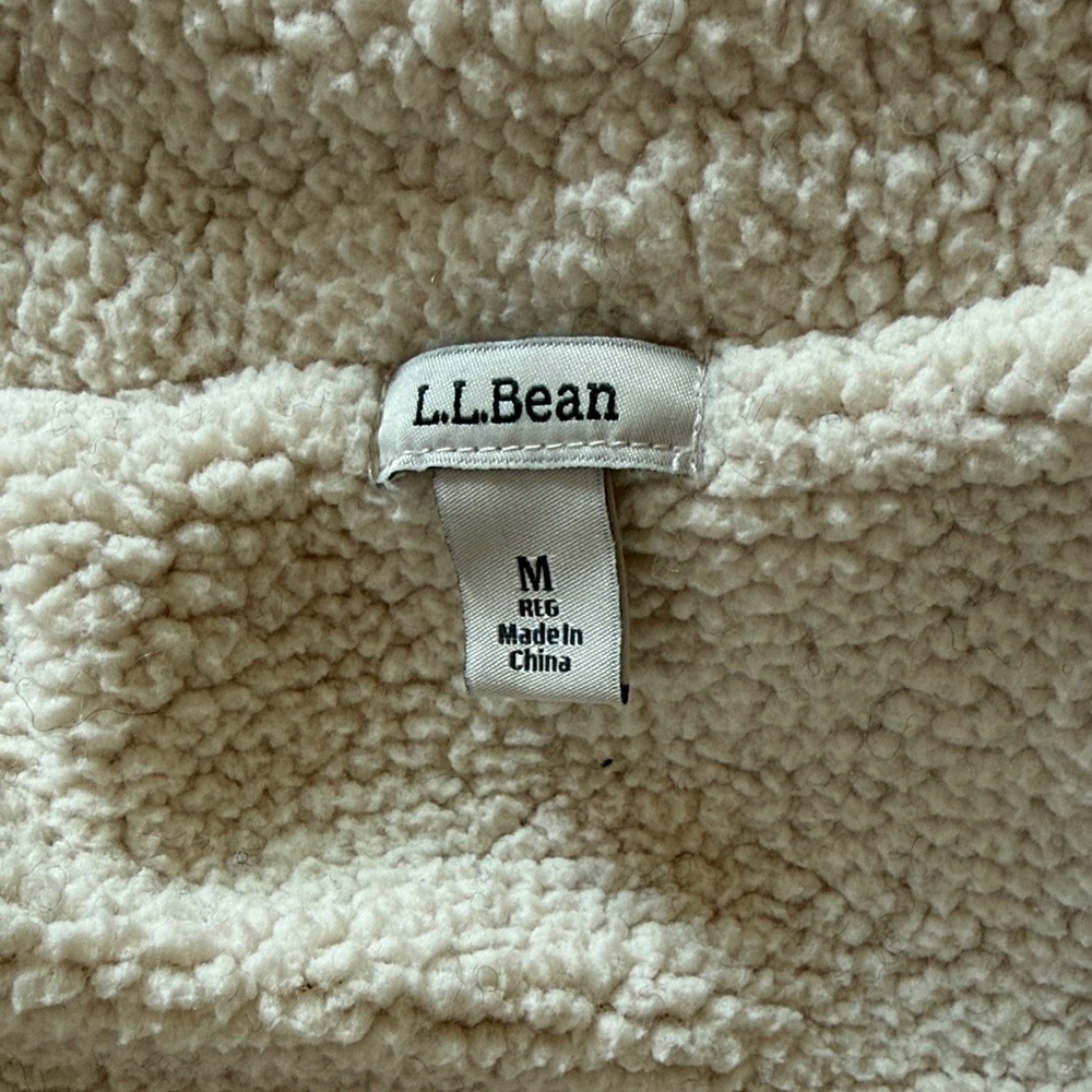 LL Bean Sweater Jacket Women’s Gray Full Zip Lambs Wool Sherpa Lined Cozy Sz M - Picture 2 of 11